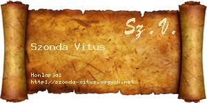 Szonda Vitus névjegykártya